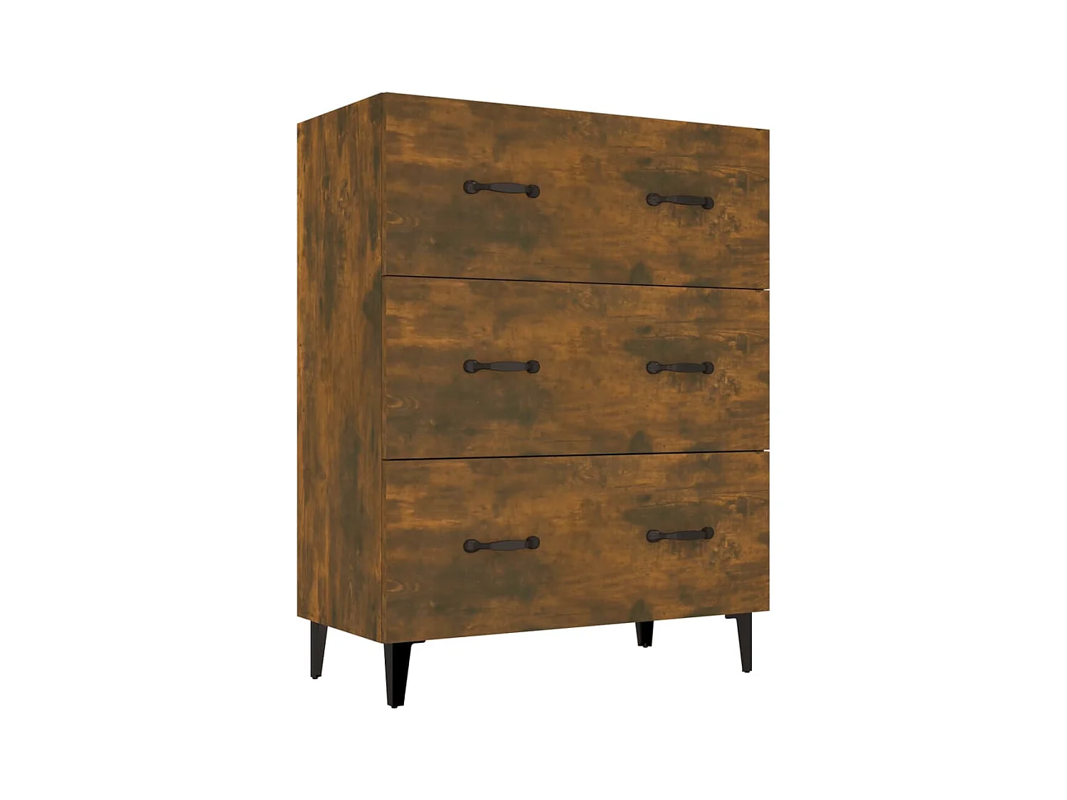 Buffet chêne fumé 69,5x34x90 cm bois d'ingénierie