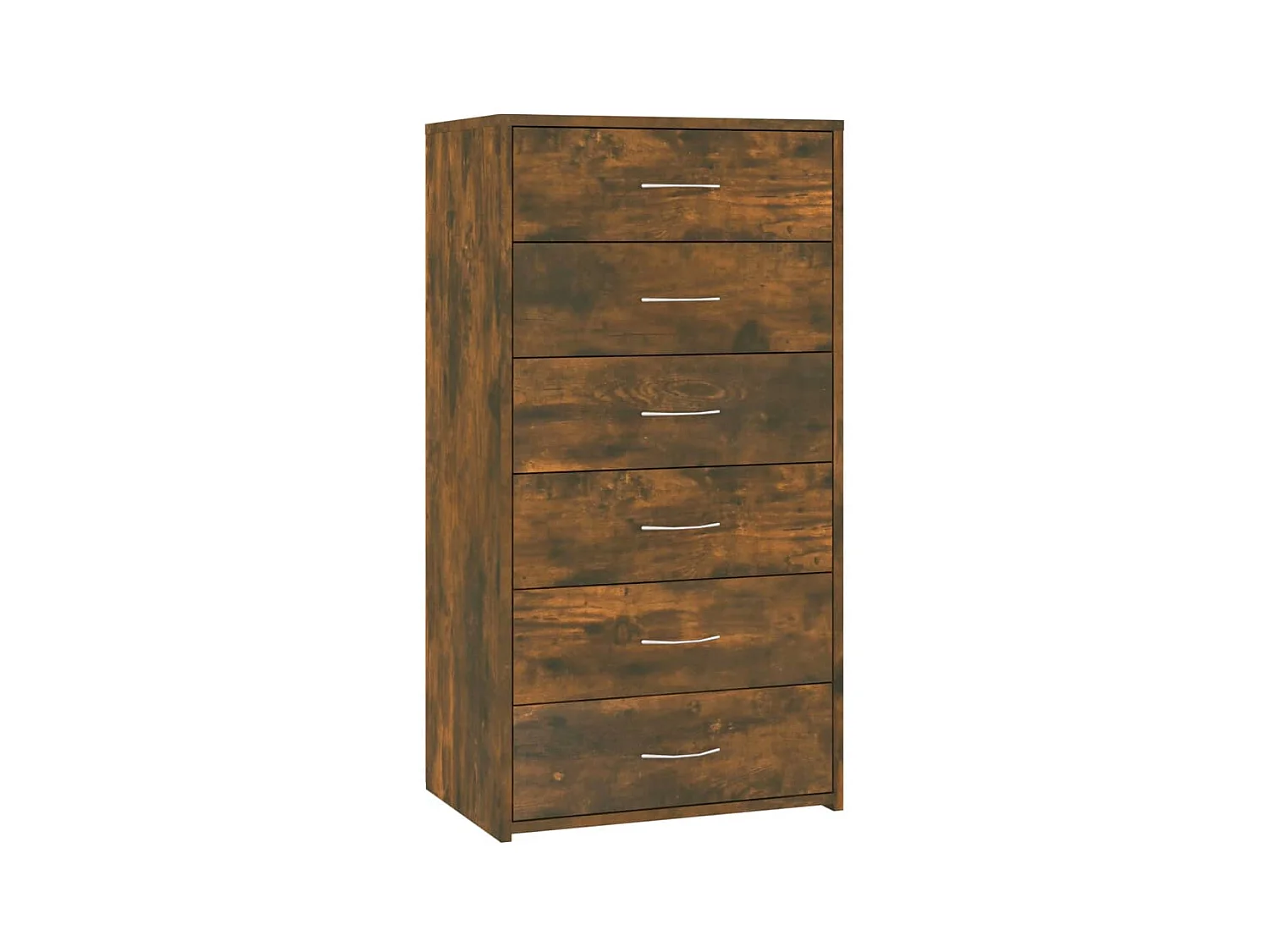 Buffet avec 6 tiroirs Chêne fumé 50x34x96 cm Bois d'ingénierie
