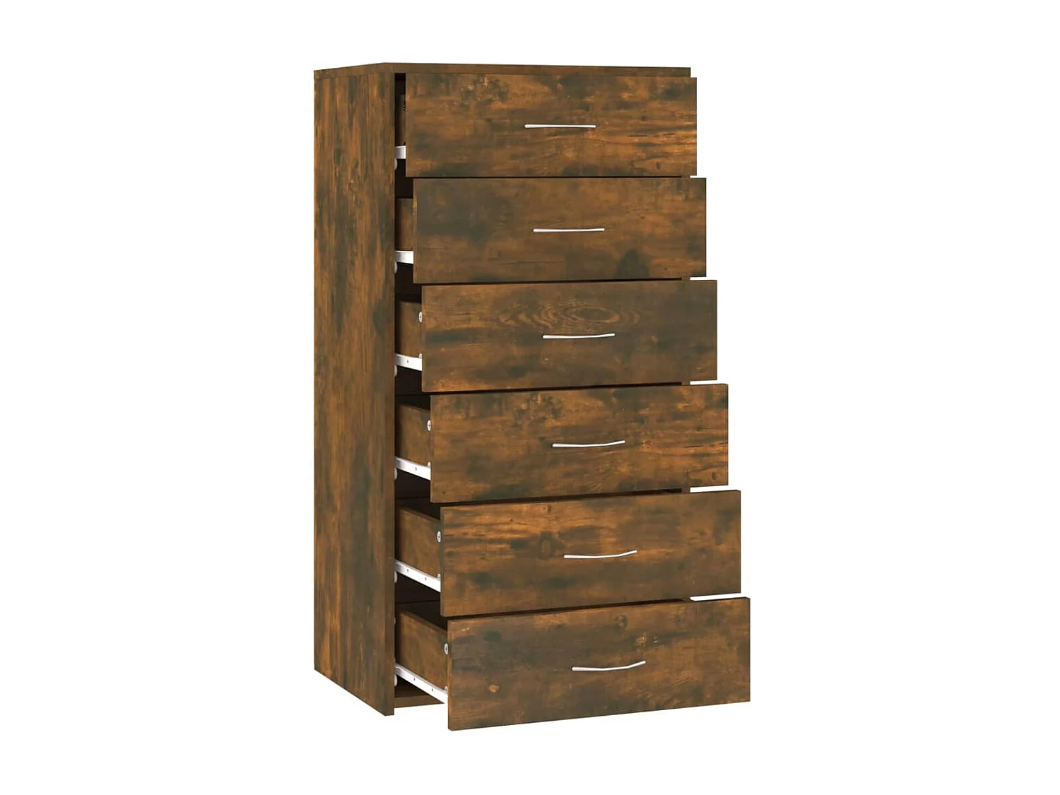 Buffet avec 6 tiroirs Chêne fumé 50x34x96 cm Bois d'ingénierie