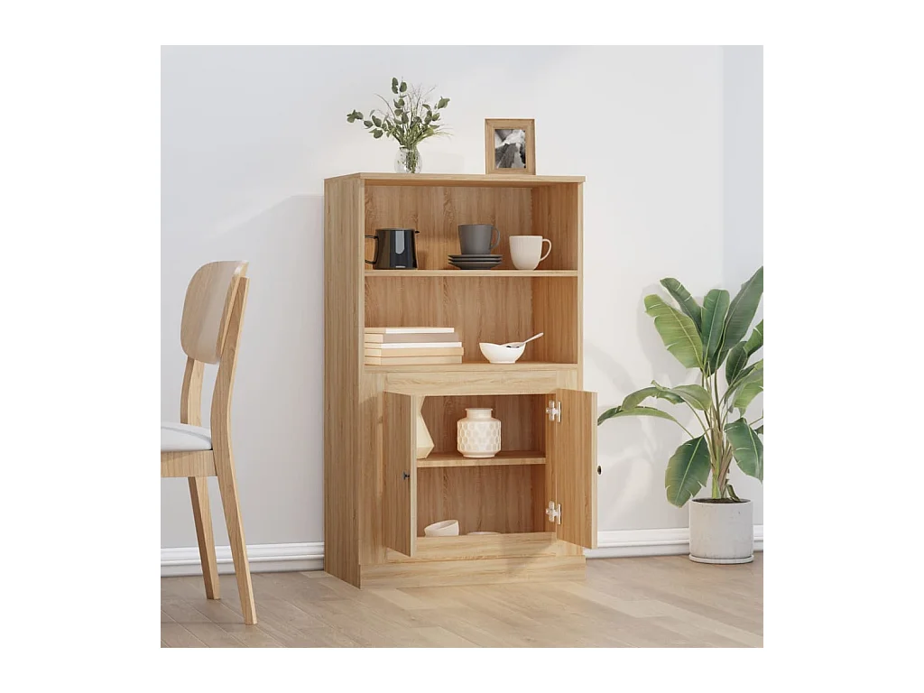 Buffet haut chêne sonoma 60x35,5x103,5 cm bois d'ingénierie