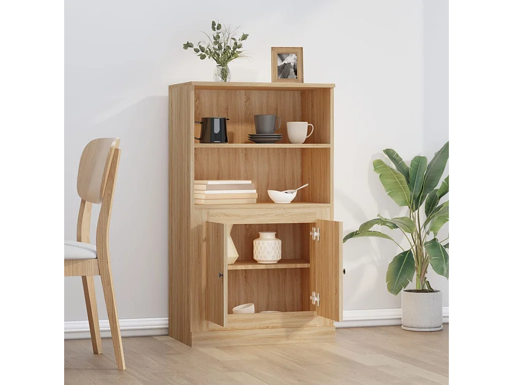 Buffet haut chêne sonoma 60x35,5x103,5 cm bois d'ingénierie