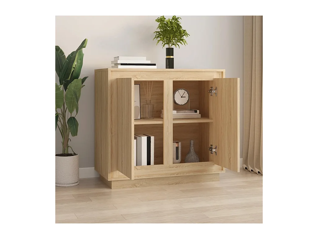 Buffet chêne sonoma 80x34x75 cm bois d'ingénierie