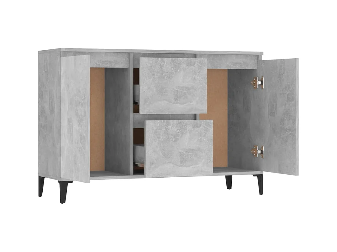 Buffet gris béton 104x35x70 cm bois d'ingénierie