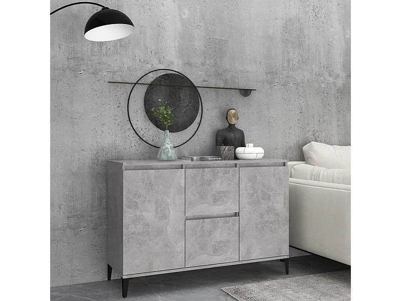 Buffet gris béton 104x35x70 cm bois d'ingénierie