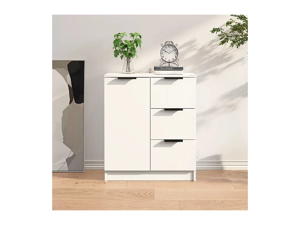 Buffet Blanc 60x30x70 cm Bois d'ingénierie