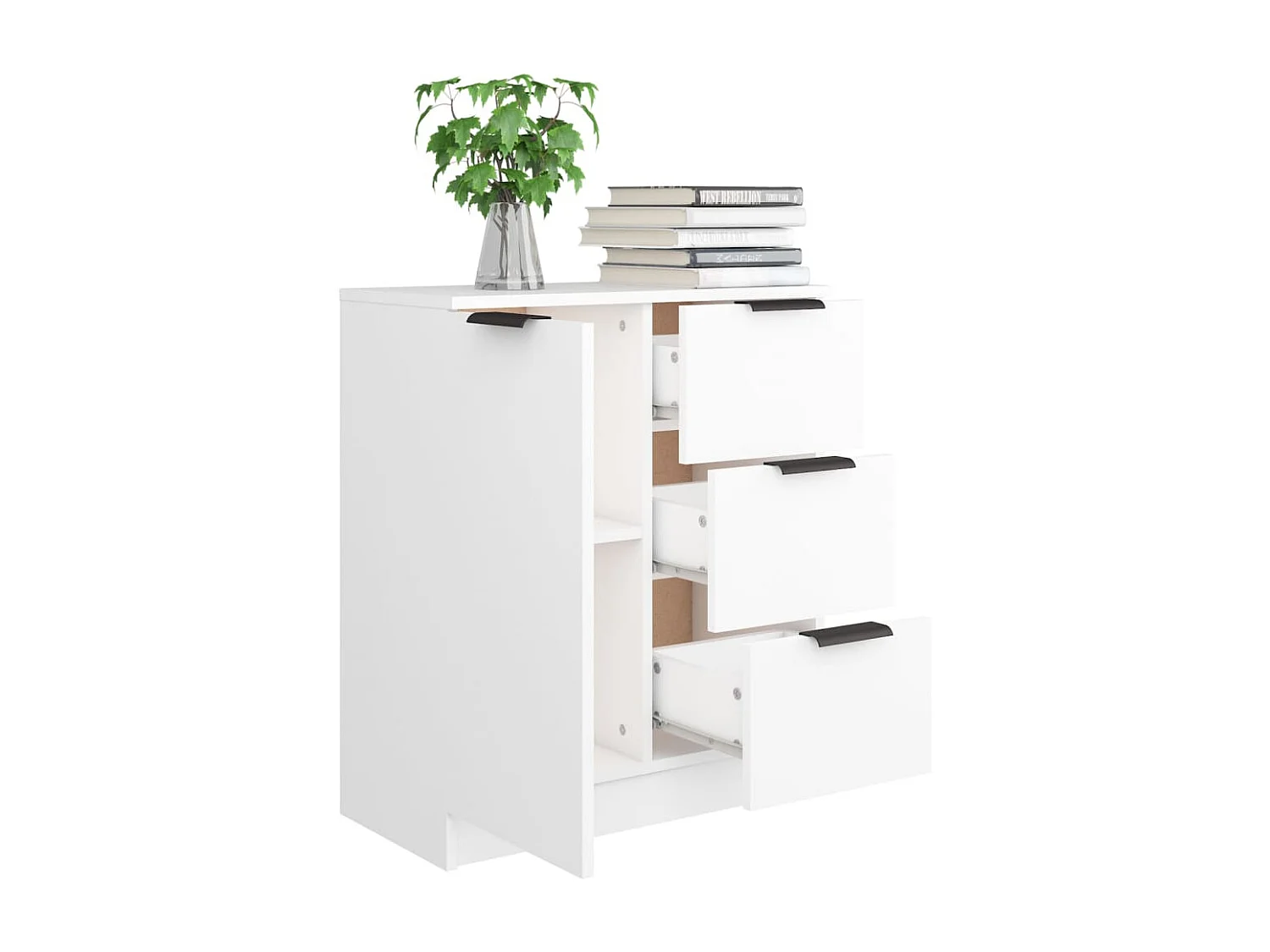 Buffet Blanc 60x30x70 cm Bois d'ingénierie