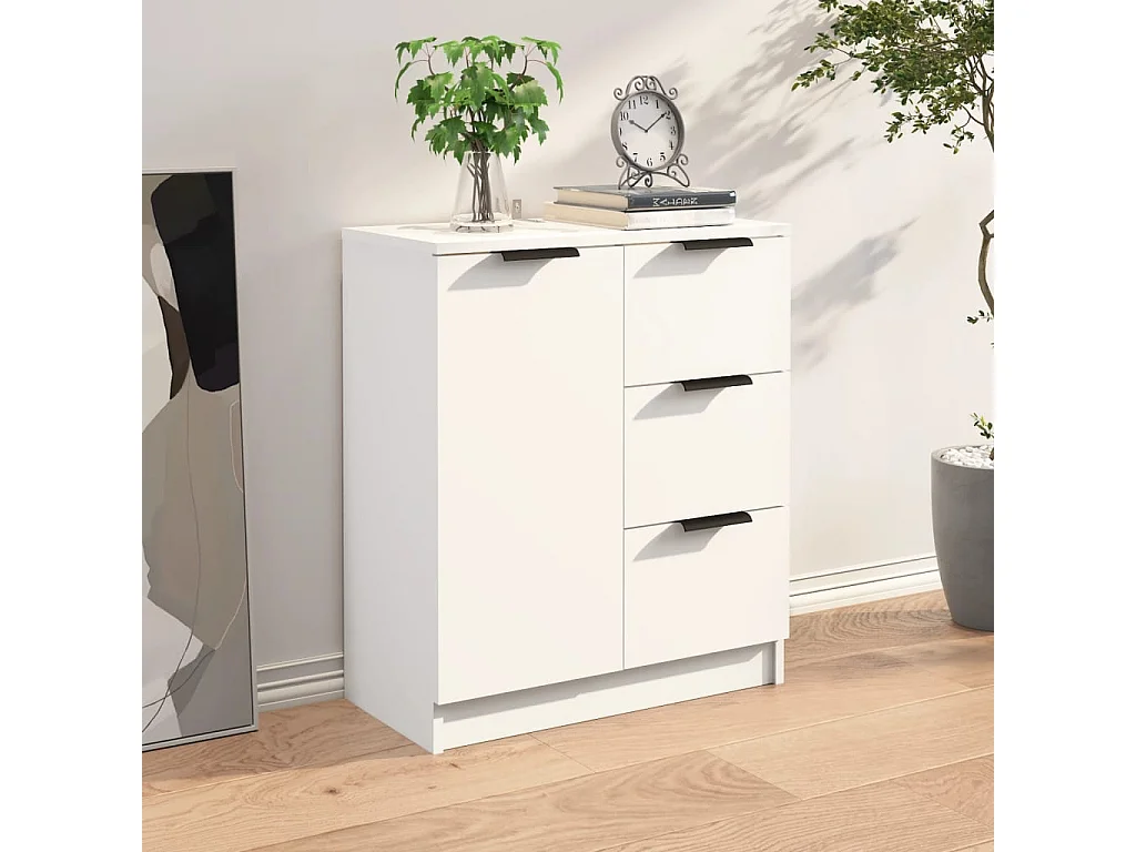 Buffet Blanc 60x30x70 cm Bois d'ingénierie