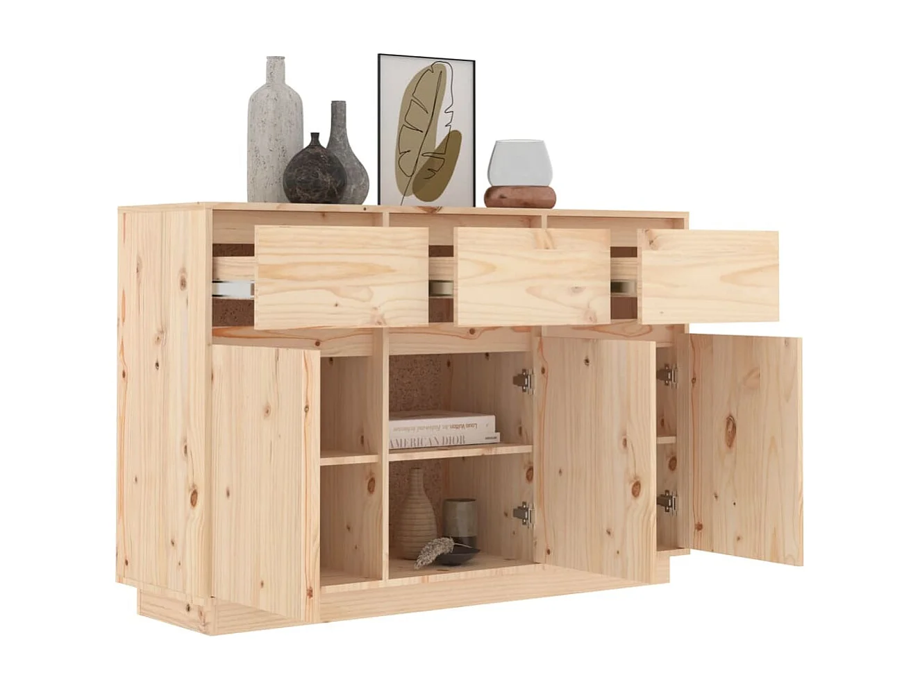 Buffet 110x34x75 cm Bois massif de pin
