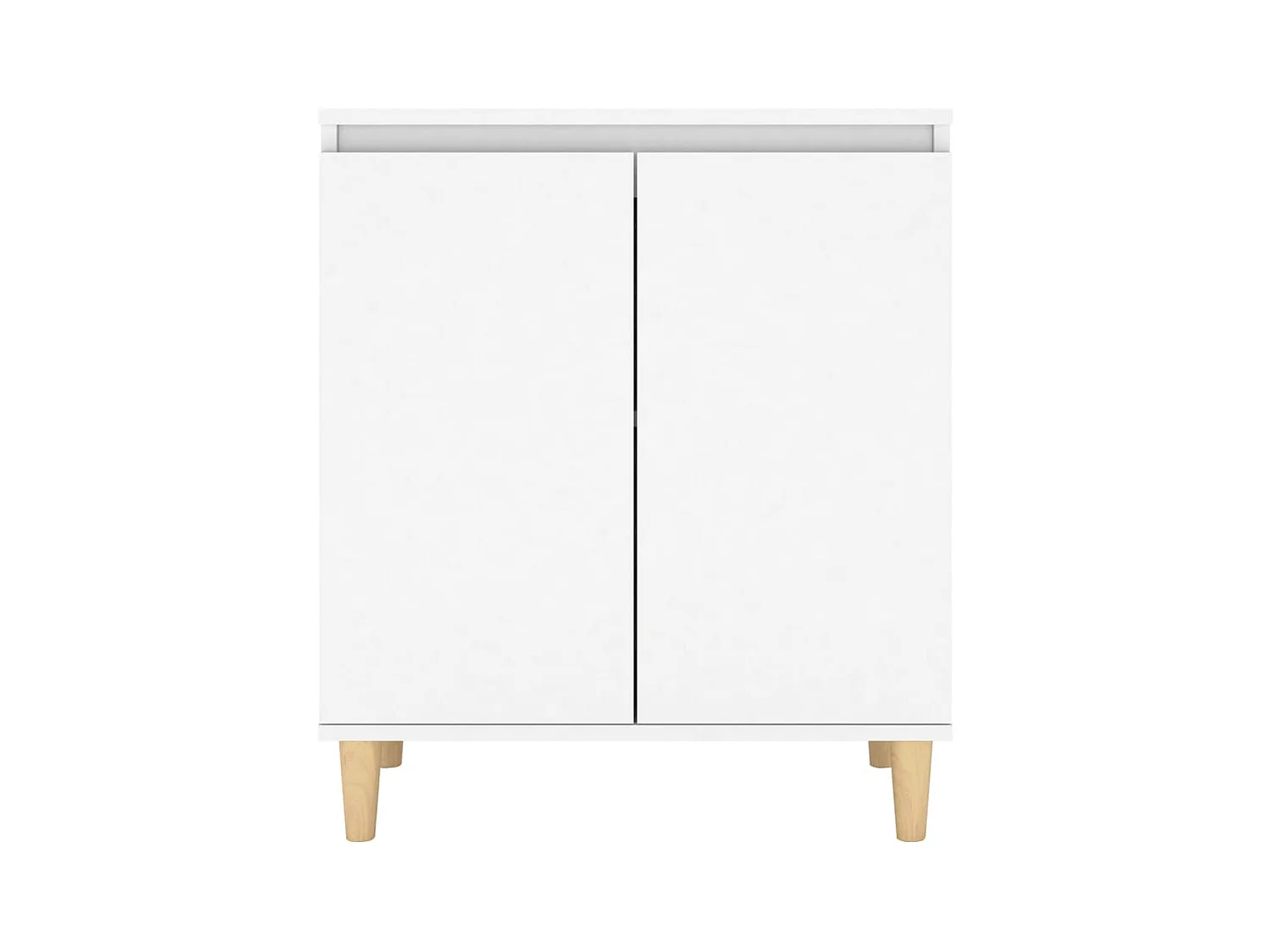 Buffet avec pieds en bois massif blanc bois d'ingénierie