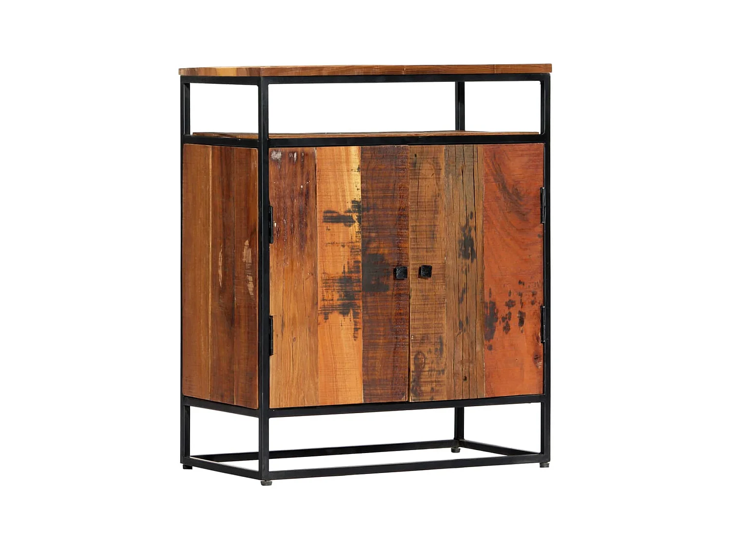 Armoire latérale 60x35x76 cm Bois récupération massif et acier