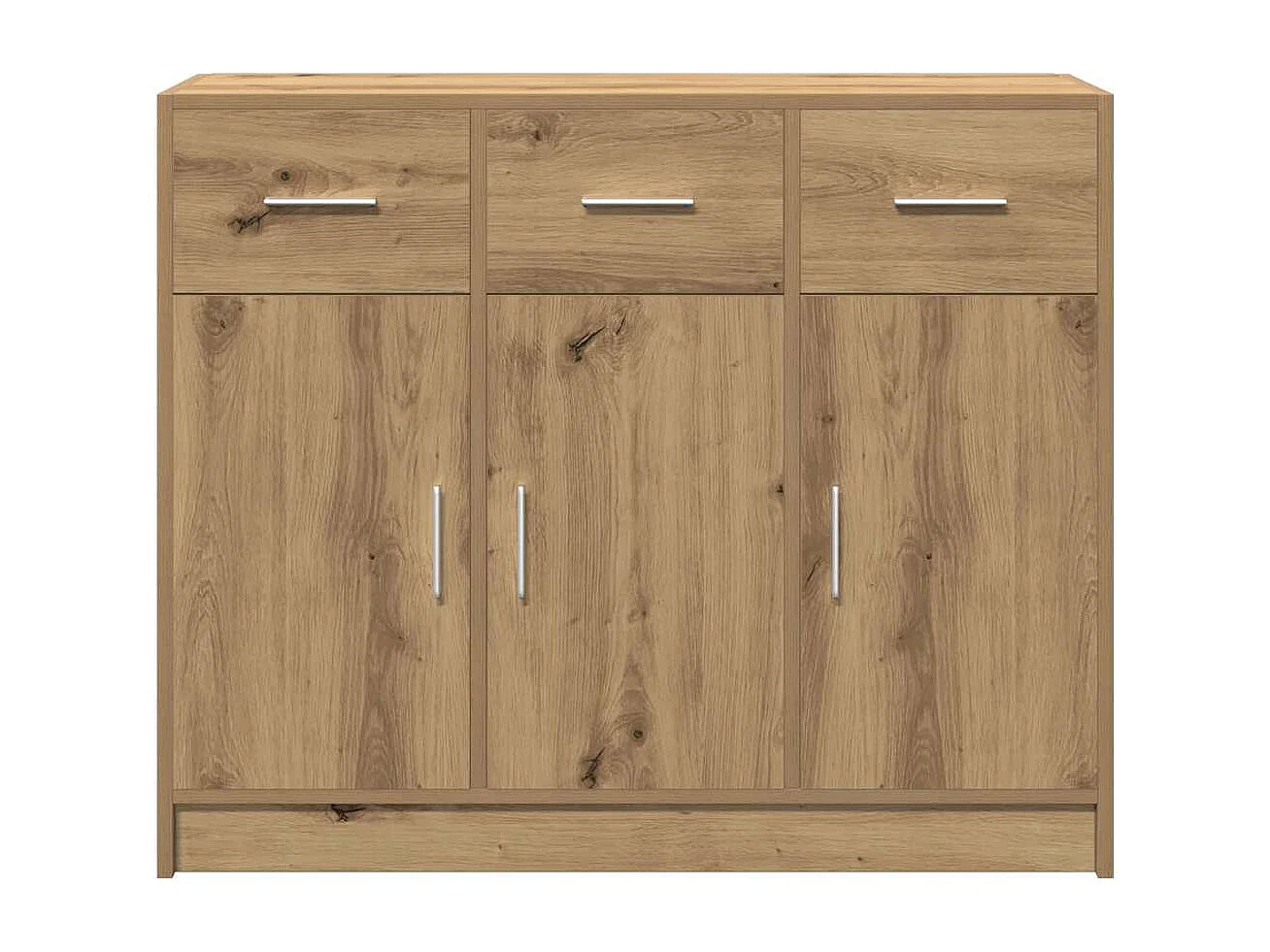 Aparador de roble artesanal 91x28x75 cm madera de ingeniería