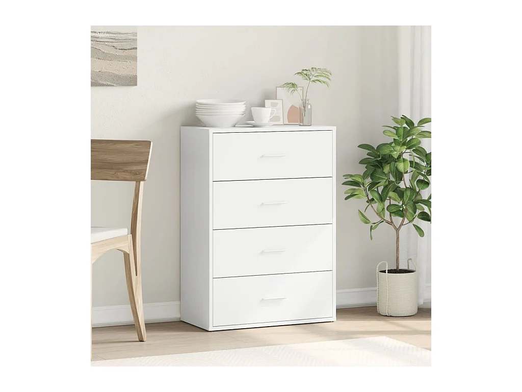 Buffet blanc 60x31x84 cm bois d'ingénierie