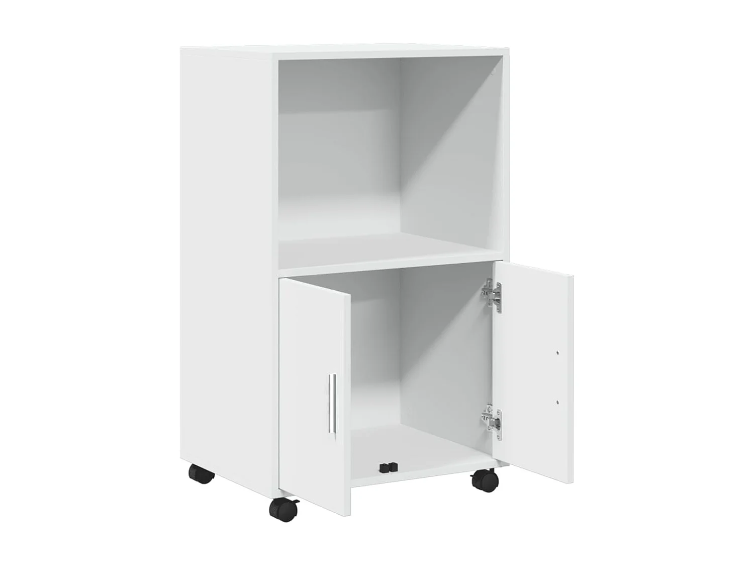 Armoire à roulettes blanc 55x40x91 cm bois d’ingénierie