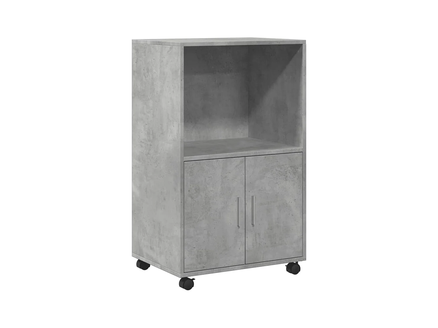 Armoire à roulettes gris béton 55x40x91 cm bois d'ingénierie