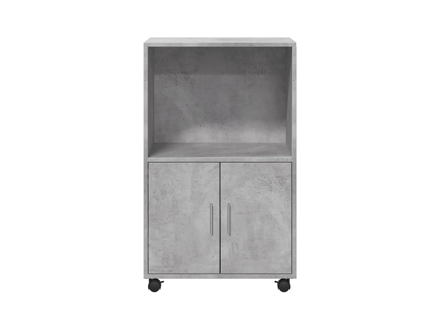 Armoire à roulettes gris béton 55x40x91 cm bois d'ingénierie