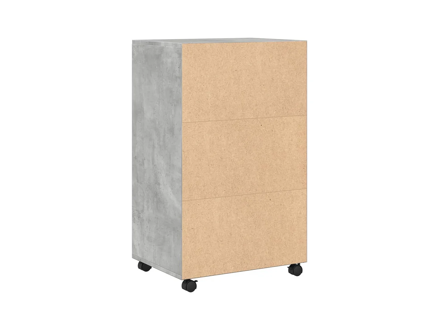 Armoire à roulettes gris béton 55x40x91 cm bois d'ingénierie