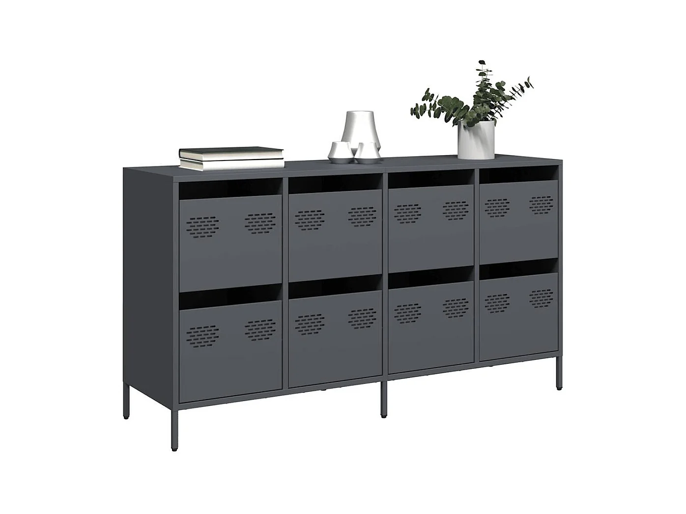 Buffet anthracite 135x39x73,5 cm acier laminé à froid