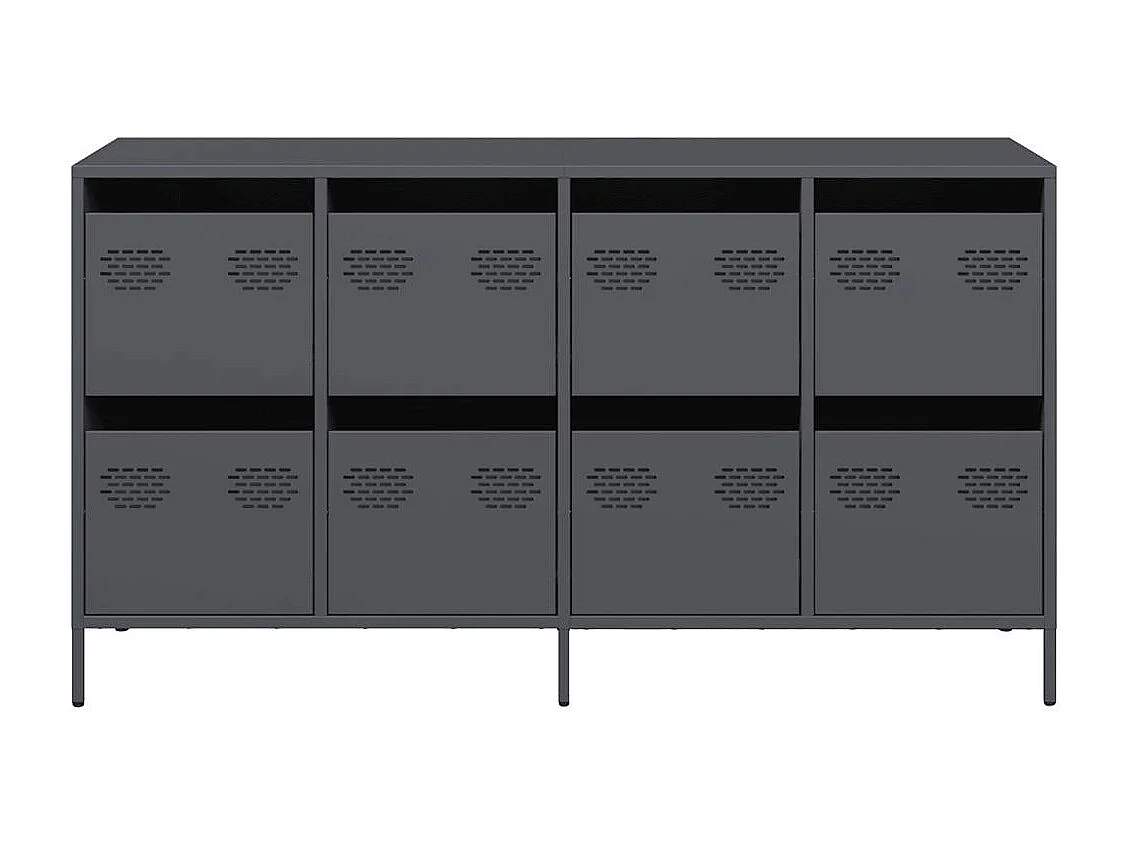 Credenza antracite 135x39x73,5 cm acciaio laminato a freddo