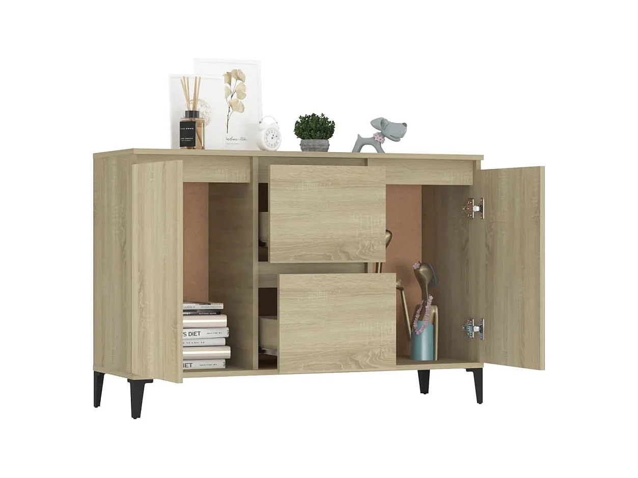 Buffet chêne sonoma 104x35x70 cm bois d'ingénierie