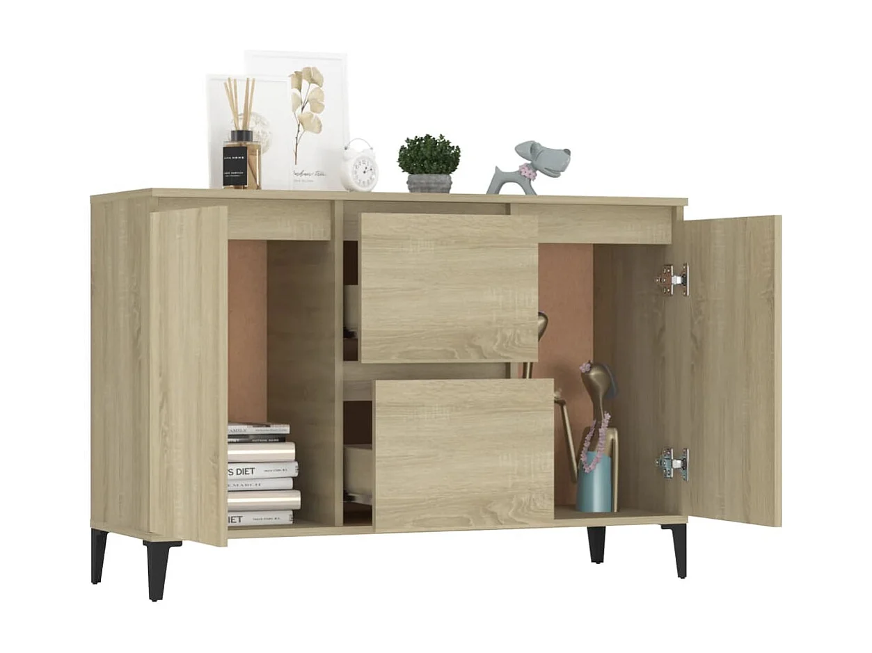Buffet chêne sonoma 104x35x70 cm bois d'ingénierie