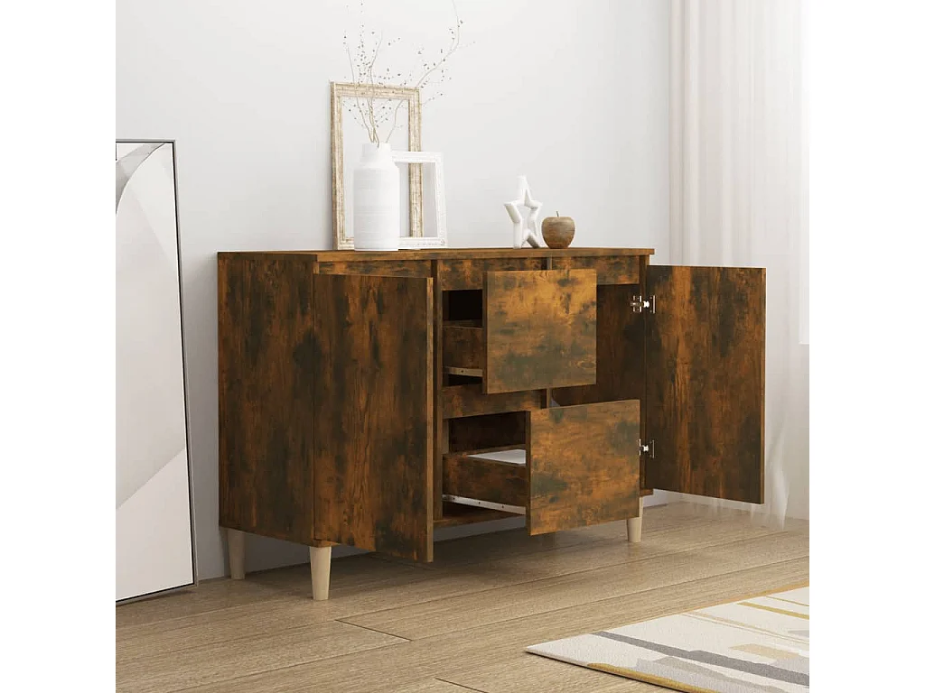 Gerookt Eiken Dressoir 101x35x70 cm Engineered Wood