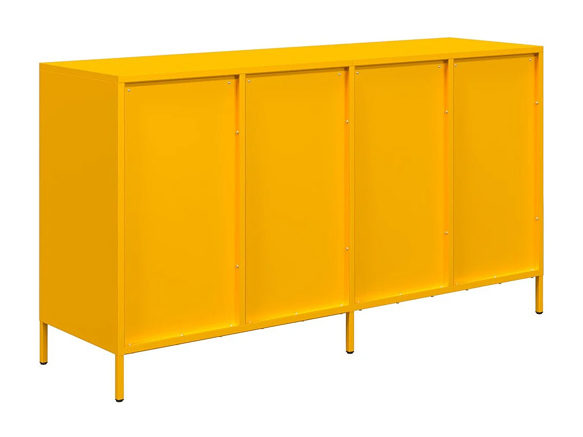 Buffet jaune moutarde 135x39x73,5 cm acier laminé à froid