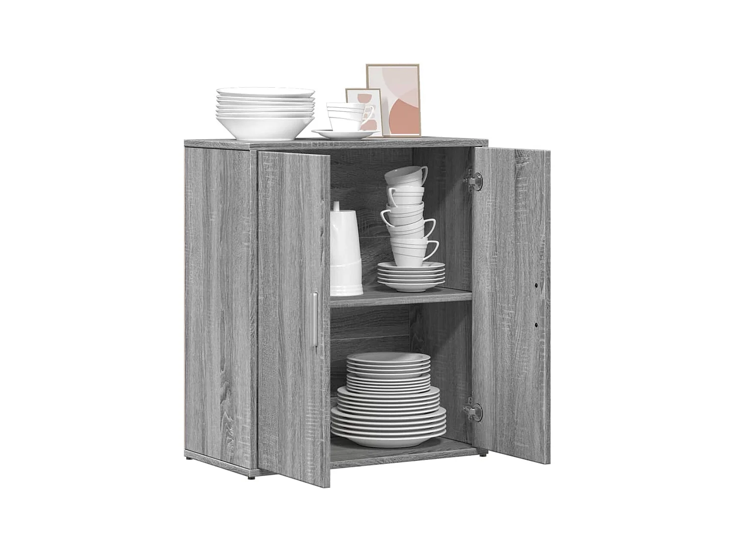 Credenza Sonoma grigia 60x31x70 cm in legno ingegnerizzato