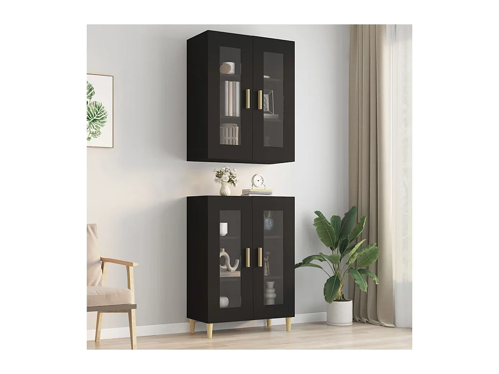 Armoire murale suspendue Noir 69,5x34x90 cm
