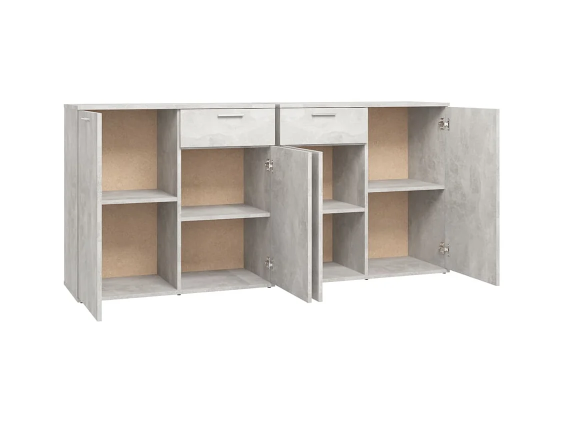 Buffet Gris béton 160x36x75 cm Bois d'ingénierie