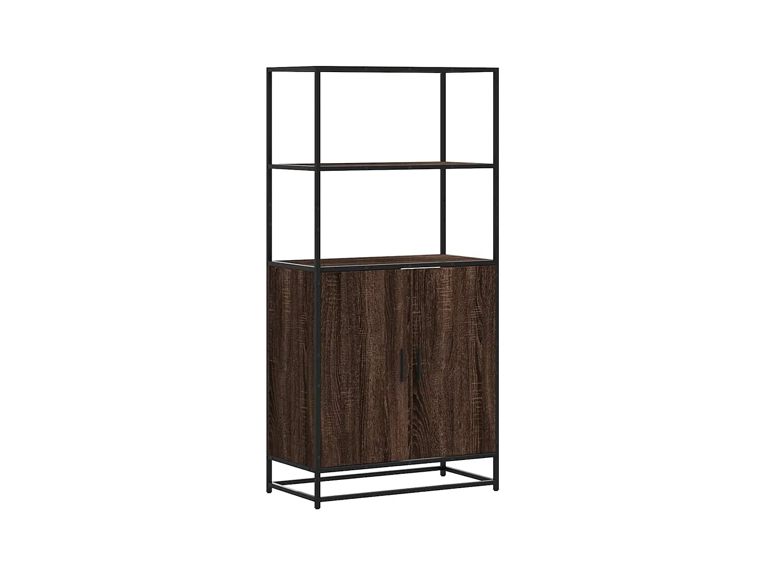 Credenza alta rovere marrone 68x35x139 cm legno composito metallo