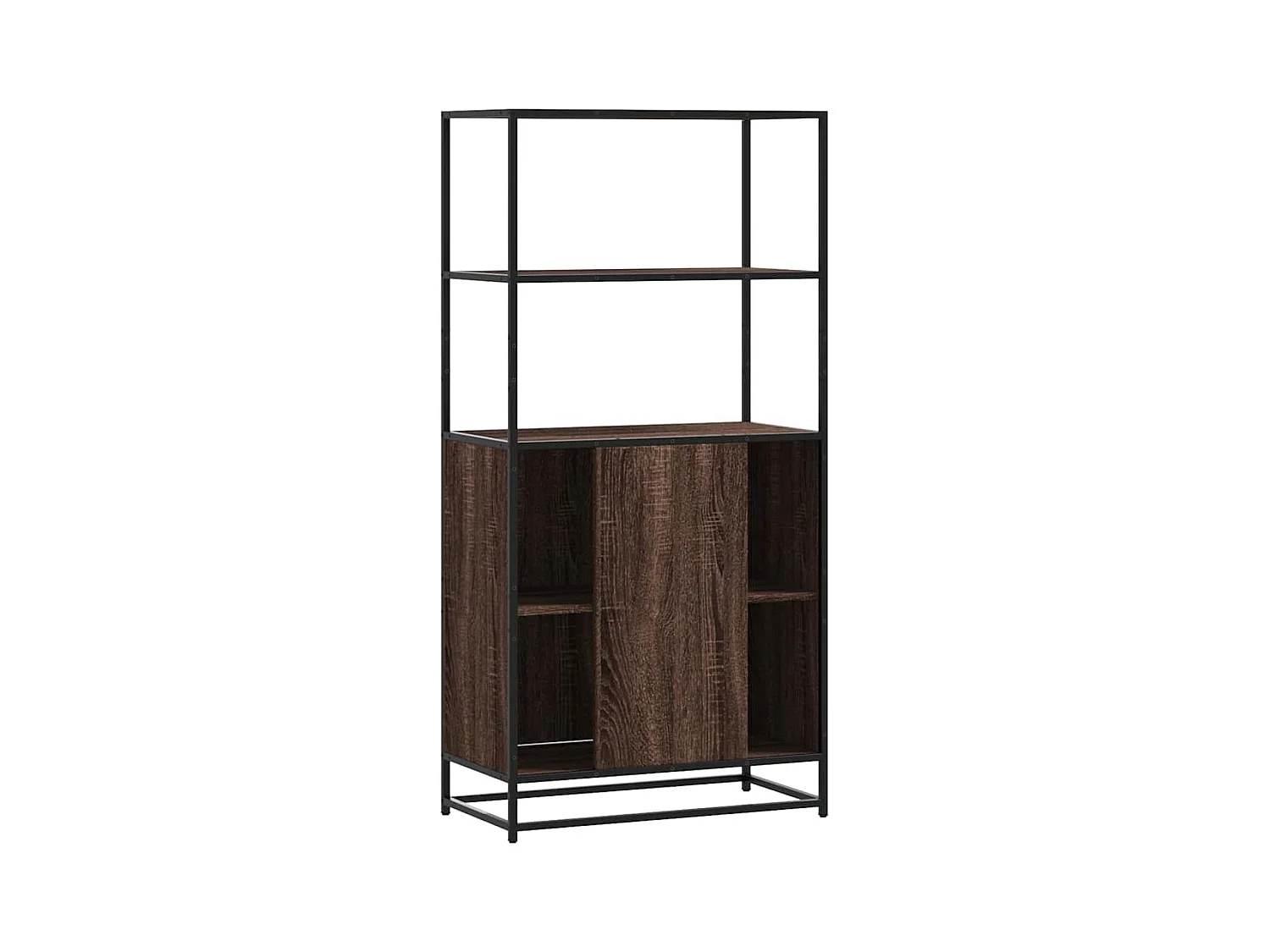 Credenza alta rovere marrone 68x35x139 cm legno composito metallo