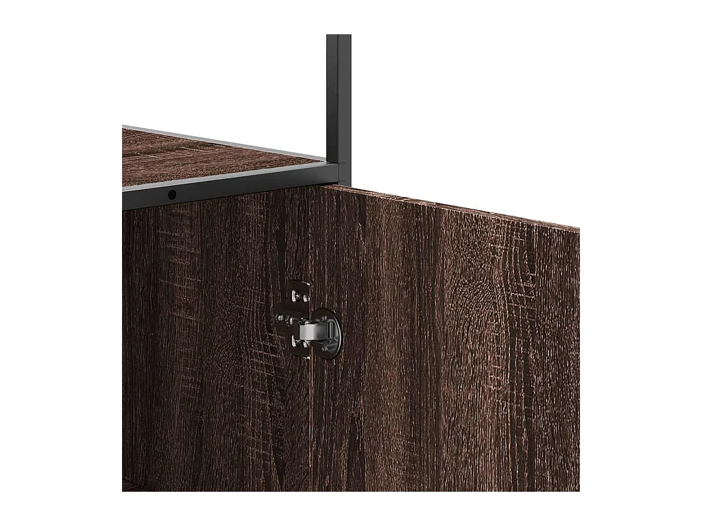 Credenza alta rovere marrone 68x35x139 cm legno composito metallo