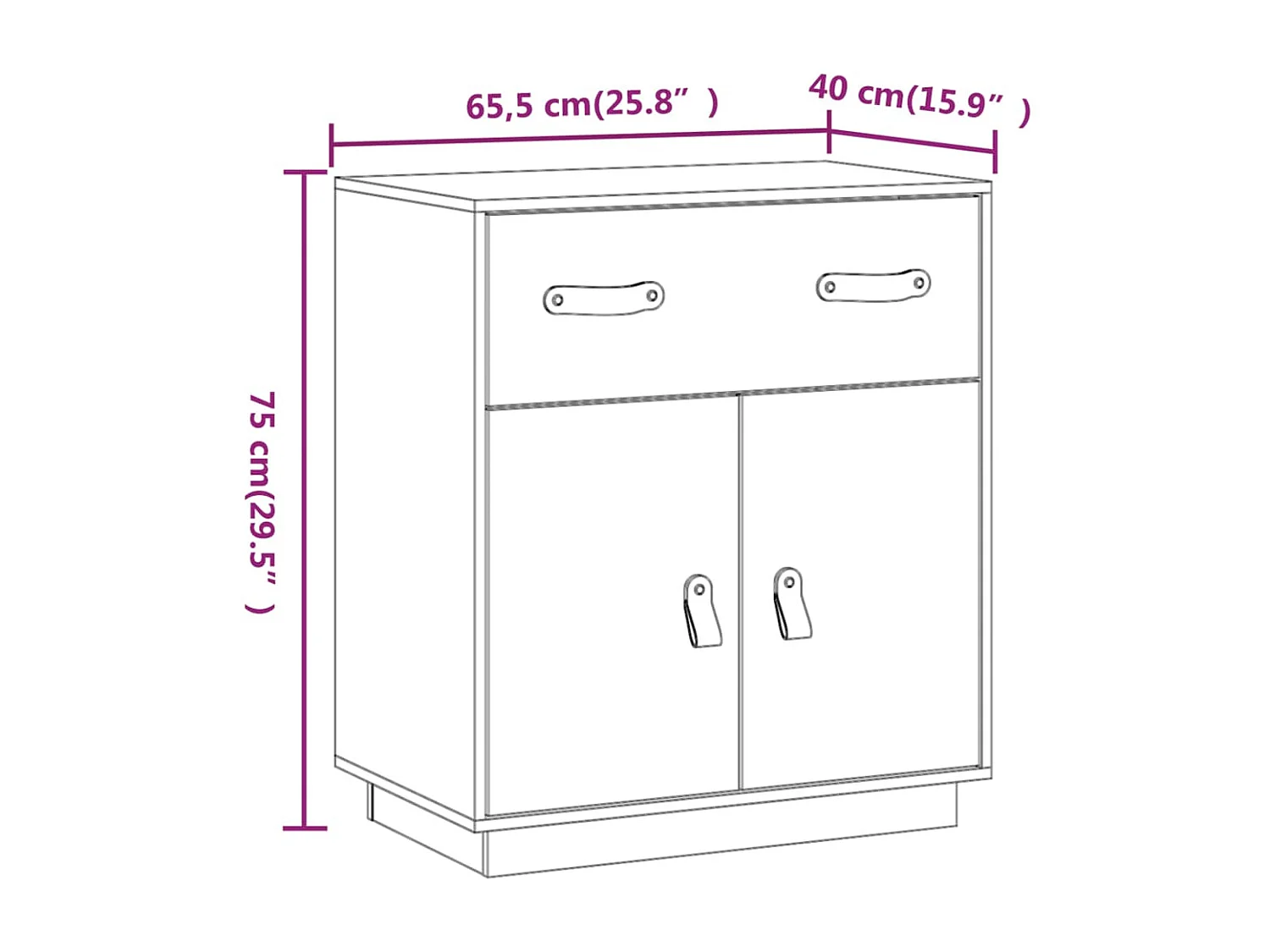 Buffet 65,5x40x75 cm Bois massif de pin