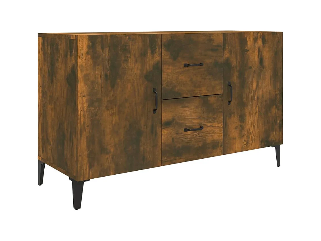 Buffet chêne fumé 100x36x60 cm bois d'ingénierie