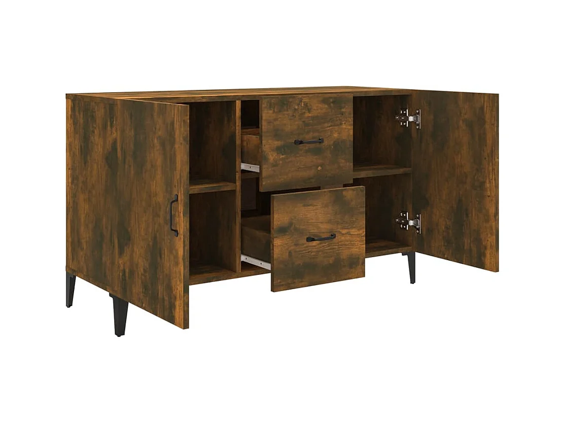Buffet chêne fumé 100x36x60 cm bois d'ingénierie