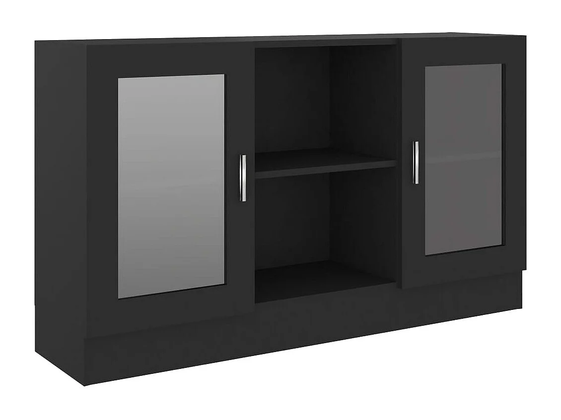 Armoire à vitrine Noir 120x30,5x70 cm Bois d'ingénierie