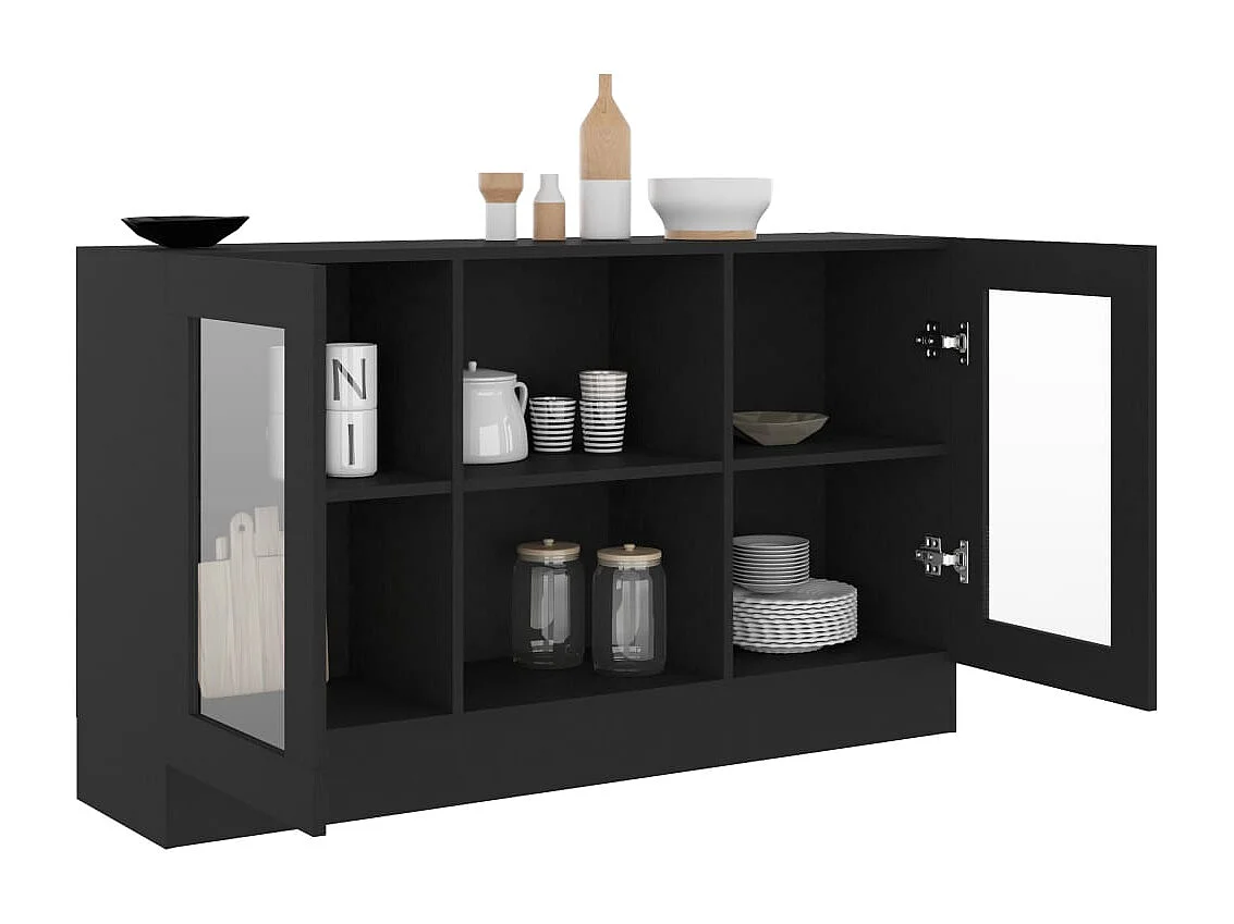 Armoire à vitrine Noir 120x30,5x70 cm Bois d'ingénierie