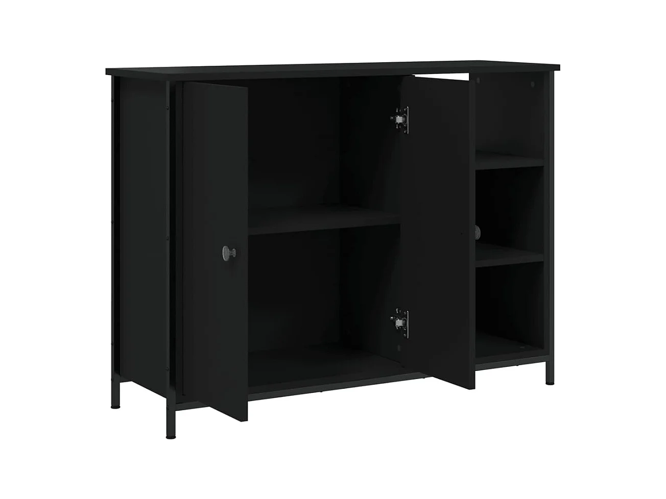 Buffet noir 100x33x75 cm bois d'ingénierie