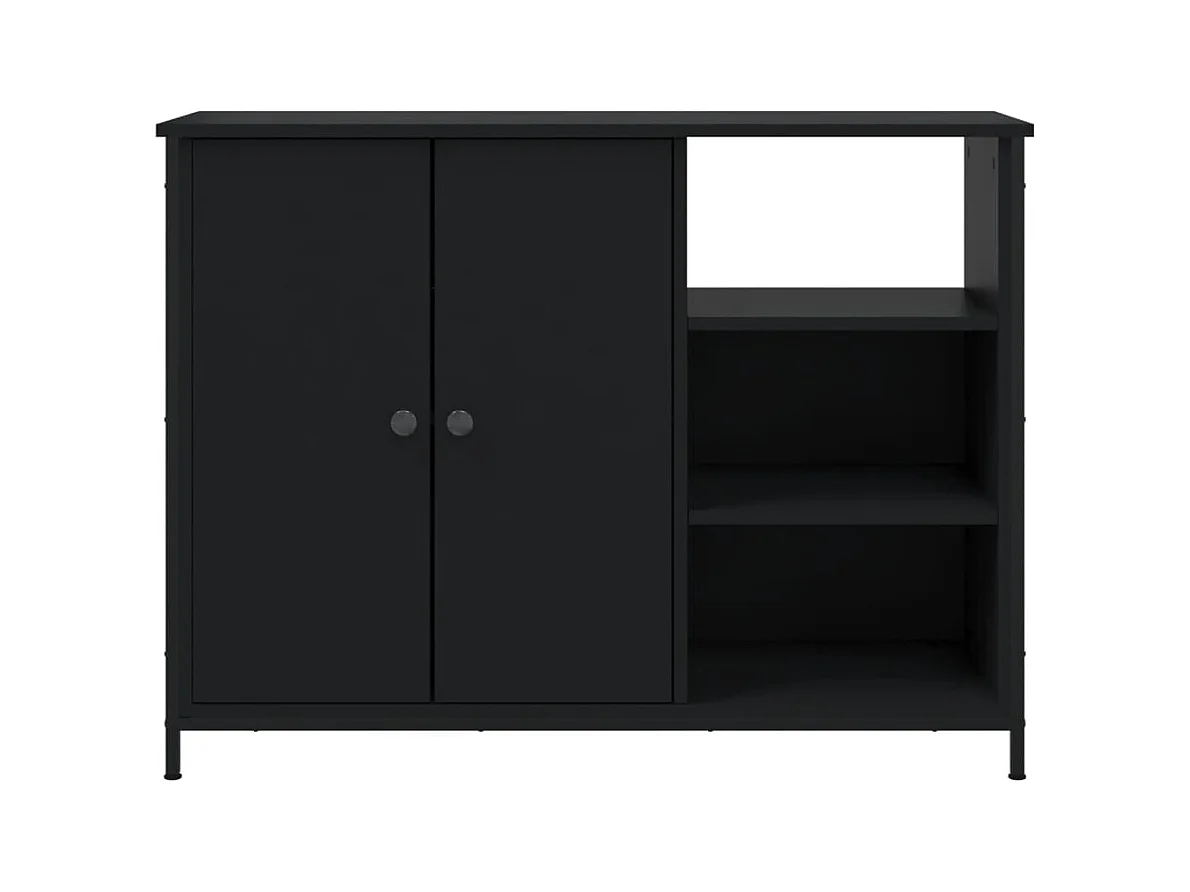 Buffet noir 100x33x75 cm bois d'ingénierie