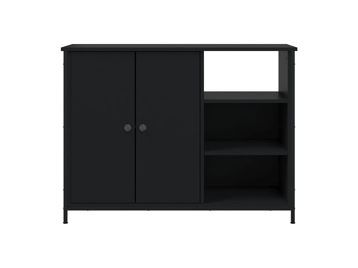 Buffet noir 100x33x75 cm bois d'ingénierie