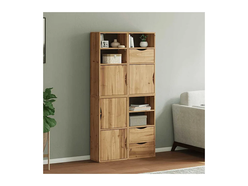 Armoires latérales 4 pcs ODDA 40x24x79 cm bois massif pin