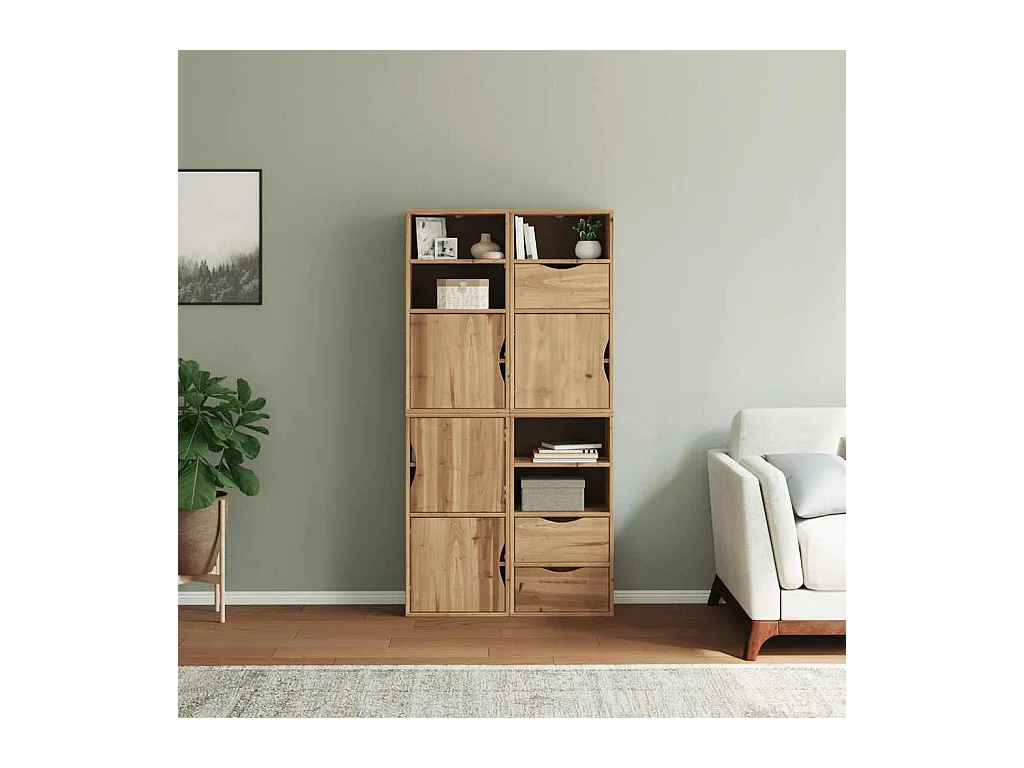 Armoires latérales 4 pcs ODDA 40x24x79 cm bois massif pin