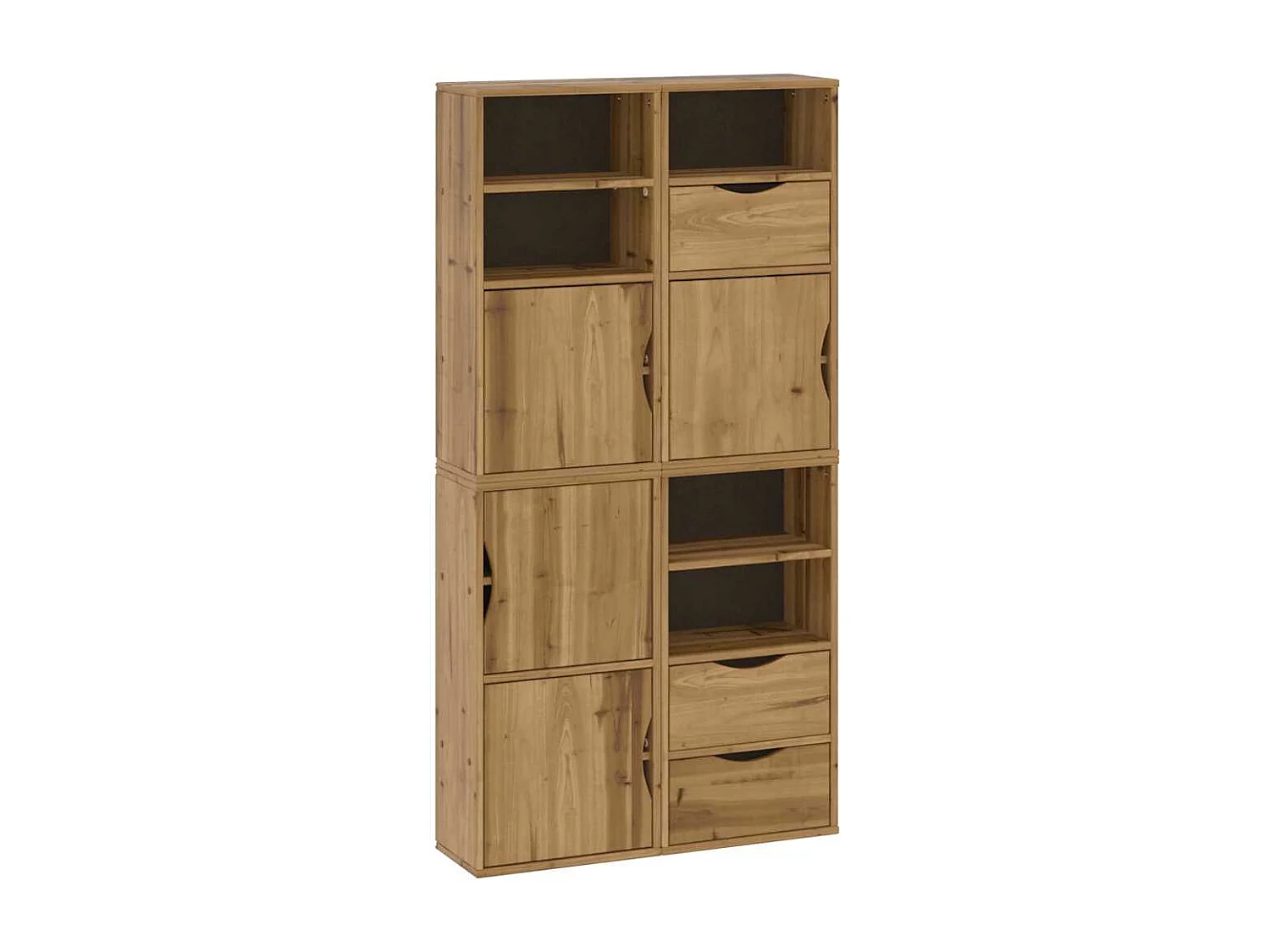Armoires latérales 4 pcs ODDA 40x24x79 cm bois massif pin