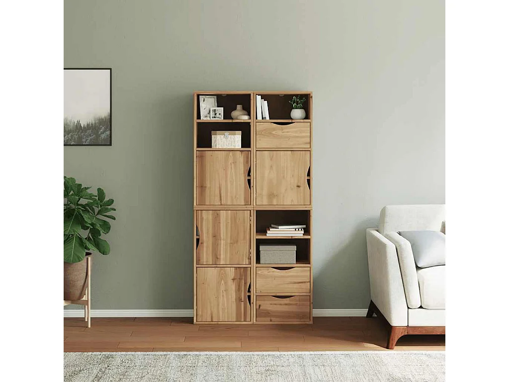 Armoires latérales 4 pcs ODDA 40x24x79 cm bois massif pin