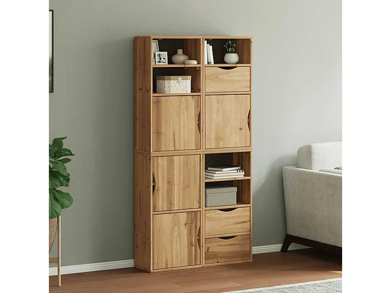 ODDA Mobiletti laterali 4 pezzi 40x24x79 cm in legno massello di pino