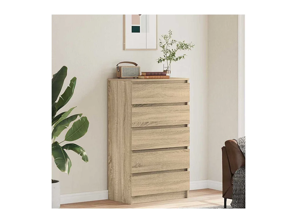 Sonoma eiken ladekast 60x36x103 cm bewerkt hout