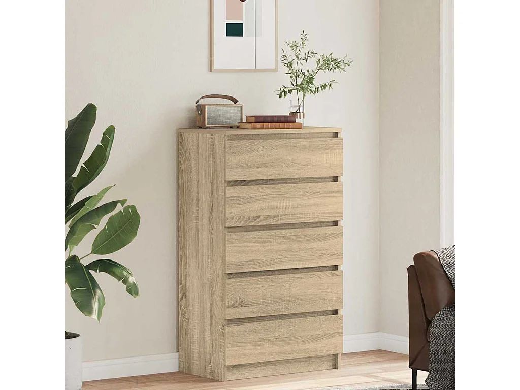 Cassettiera in rovere Sonoma 60x36x103 cm in legno ingegnerizzato