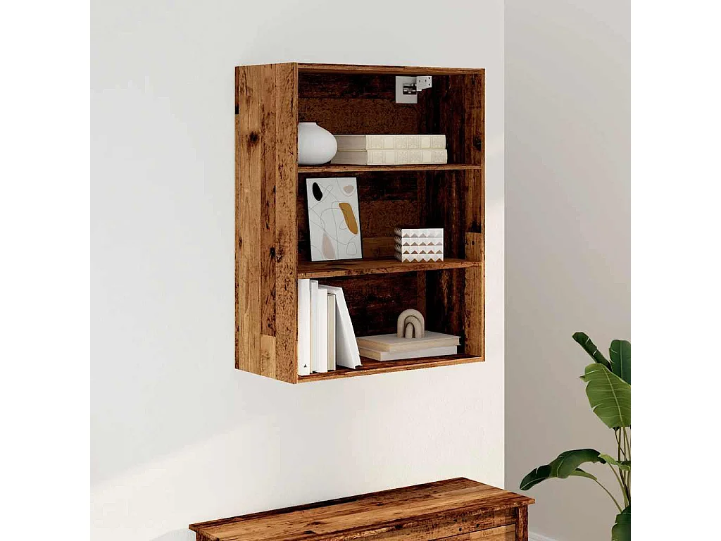 Armoire murale suspendue vieux bois 69,5x32,5x90 cm