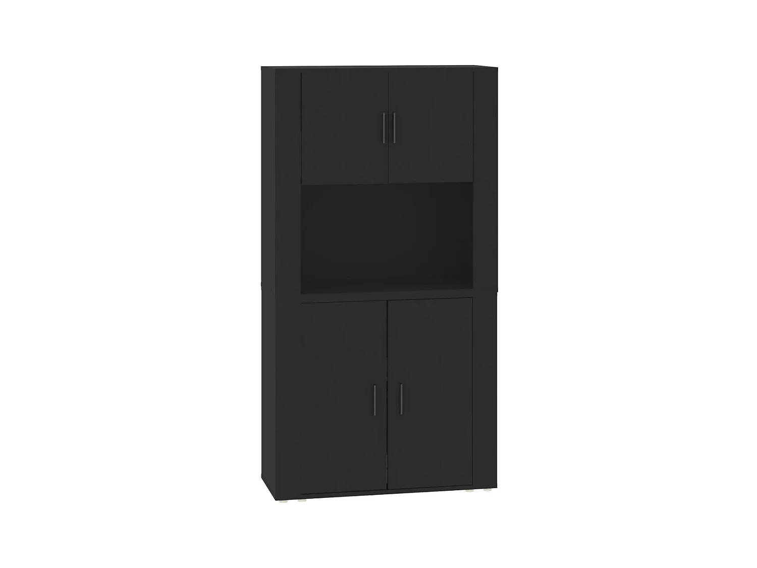 Buffet haut Noir Bois d'ingénierie