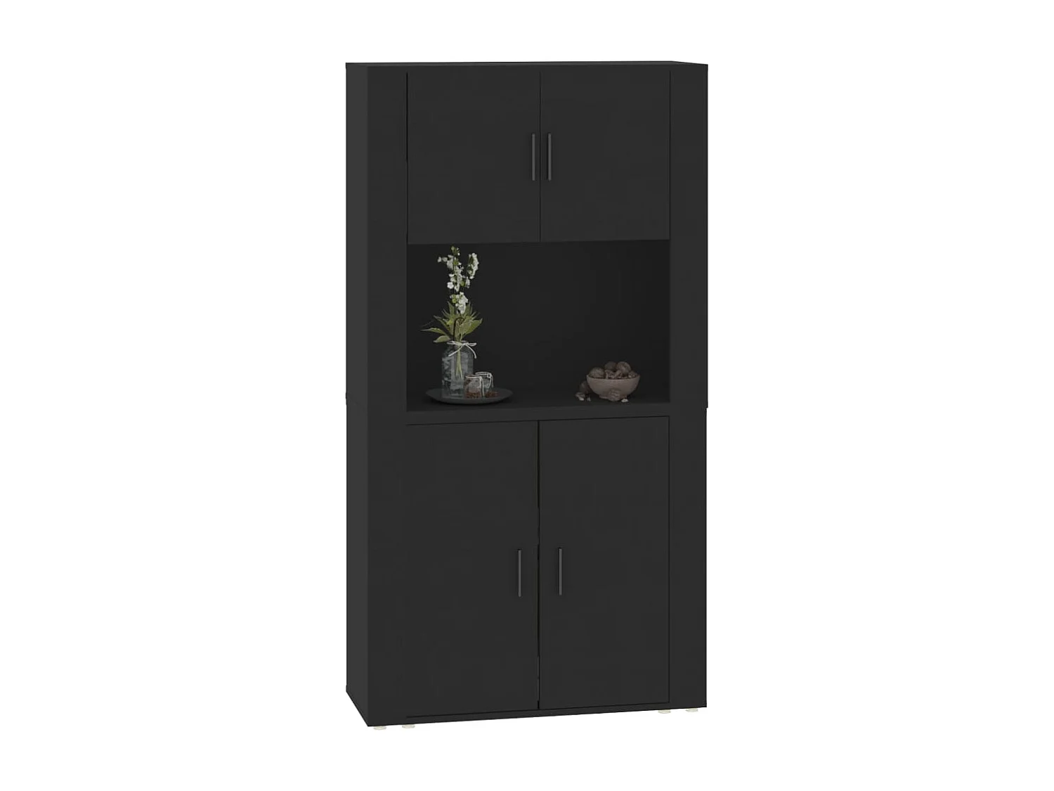 Buffet haut Noir Bois d'ingénierie